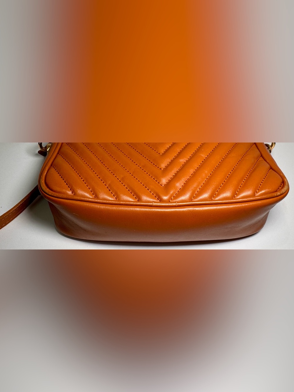 Quince Italian Leather Quilted Chevron Crossbody in Cognac Vacation - Picture 4 of 8